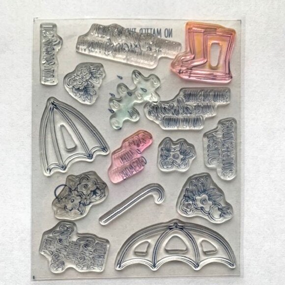 Under the Umbrella, Photopolymer Stamp Set, Stampin Up - Picture 2 of 5